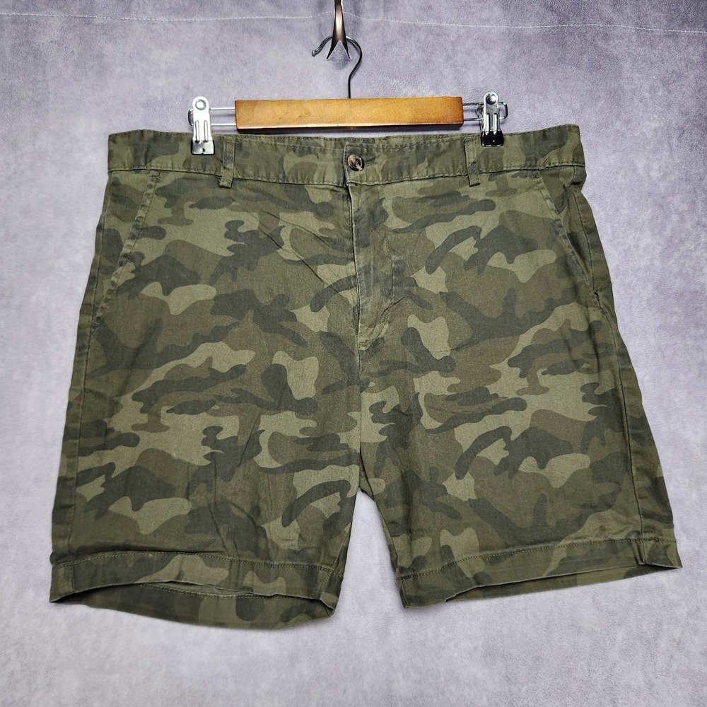 Slate + Stone Mens Camo Shorts Size 36 Green Camouflage Cotton Stretch Chino